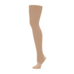 toasted almond capezio ultra soft stirrup tights side view