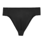 black self-lined capezio thong dance belt, front view