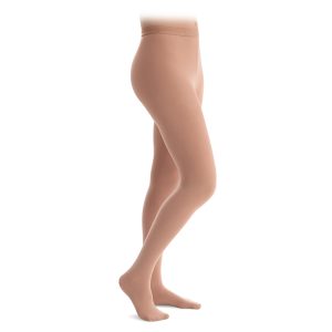 capezio hold stretch footed tights side view full leg