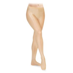 capezio footed shimmer tights front view
