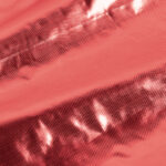 coral metallic ultra lame flag fabric