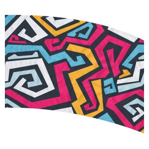 print on demand color guard flag with Colorful geometric squiggle design