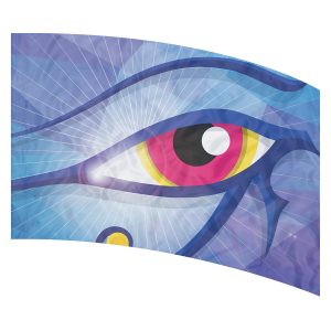 print on demand color guard flag with Colorful Egyptian eye design with with light flares