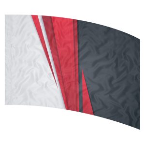 print on demand color guard flag with White, red, and black geometric vector design