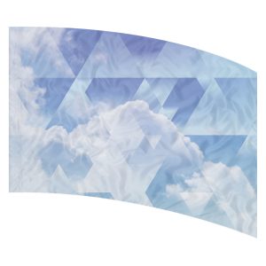 print on demand color guard flag with Light blue crystalized cloud design