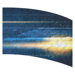 print on demand color guard flag with Navy, royal, and gold geometric flare design