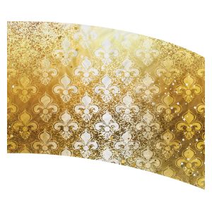 print on demand color guard flag with Textured fleur de lis pattern on a gold gradient background