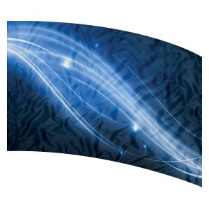 print on demand color guard flag with Blue abstract waves with a Blue glow on a Black background