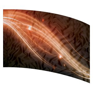 print on demand color guard flag with Orange abstract waves with a Orange glow on a Black background