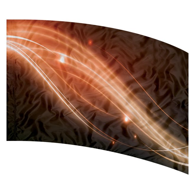 print on demand color guard flag with Orange abstract waves with a Orange glow on a Black background