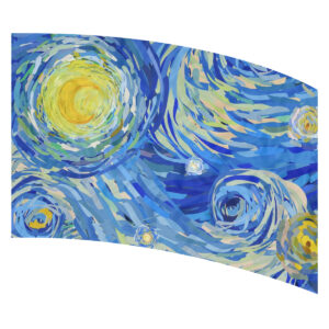 Swirling blues, greens, and yellows modern art flag inspired by van Gogh’s “The Starry Night”
