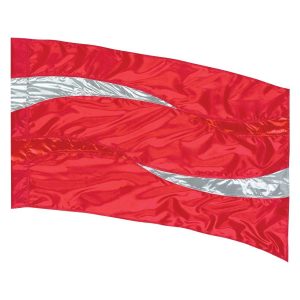custom red and silver color guard flag