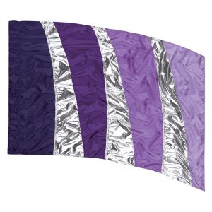 custom purples and silver color guard flag