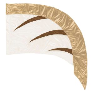 custom white and golds color guard flag