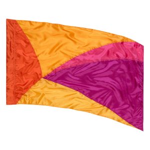custom pinks, yellow, and orange color guard flag