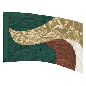 custom green and tans color guard flag
