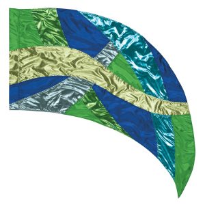 custom greens and blues color guard flag