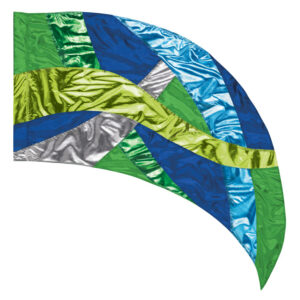 custom greens and blues color guard flag