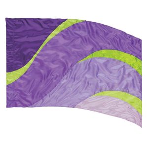 custom purples and green color guard flag