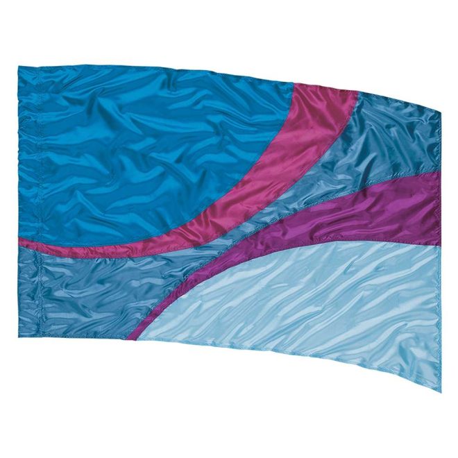 custom blues and purples color guard flag