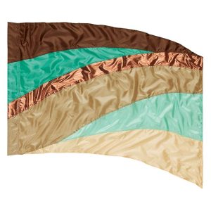 custom browns and teals color guard flag
