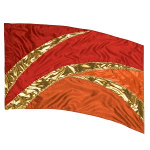 custom reds and gold color guard flag