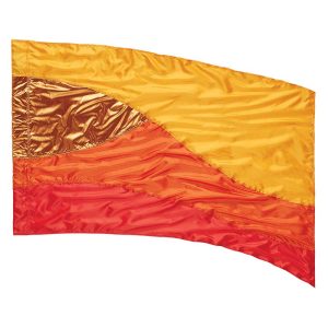 custom yellow, orange, and red color guard flag