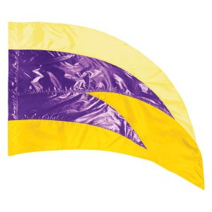 custom yellows and purple color guard flag