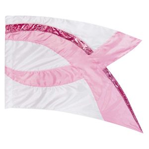 custom pink breast cancer ribbon and white color guard flag