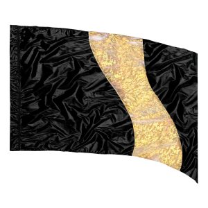 custom black and gold color guard flag