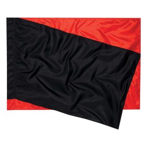 custom black and red color guard flag