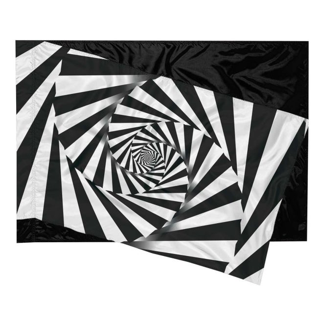 custom black and white illusion color guard flag