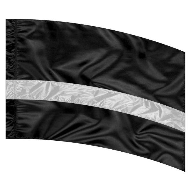 custom black and silver color guard flag