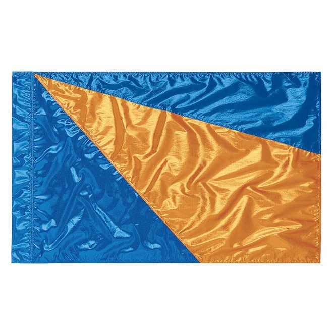 custom blue and gold color guard flag