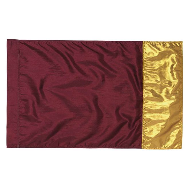 custom maroon and gold color guard flag