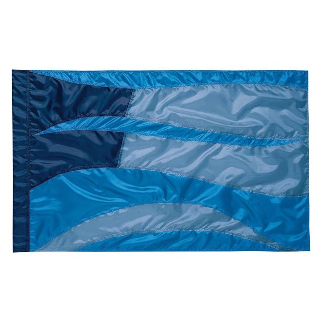 custom navy and blue color guard flag