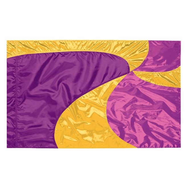 custom purples and yellow color guard flag