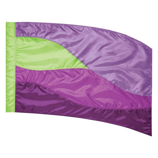 custom green and shades of purple color guard flag