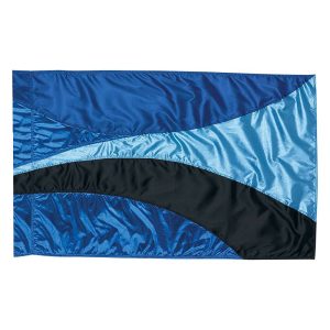 custom black and blue color guard flag