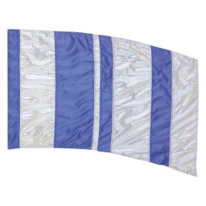 custom silver and blue color guard flag