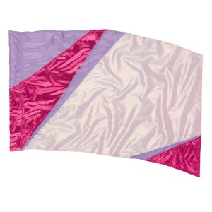 custom purple, pink, and white color guard flag