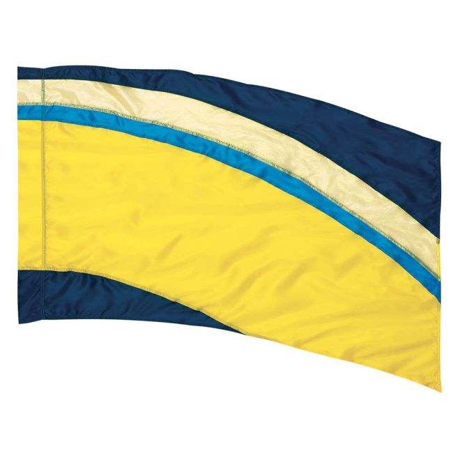 custom yellow and blue color guard flag