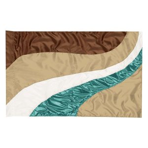 custom browns, white and teal color guard flag