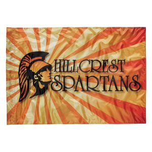 custom yellow and orange spartans printed spirit flag