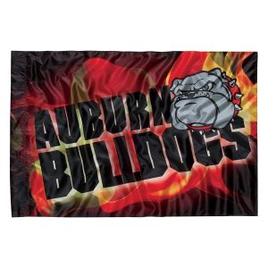 custom black and flames bulldogs printed spirit flag
