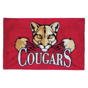 custom red cougars printed spirit flag