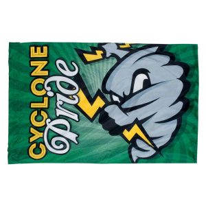 custom green cyclones printed spirit flag