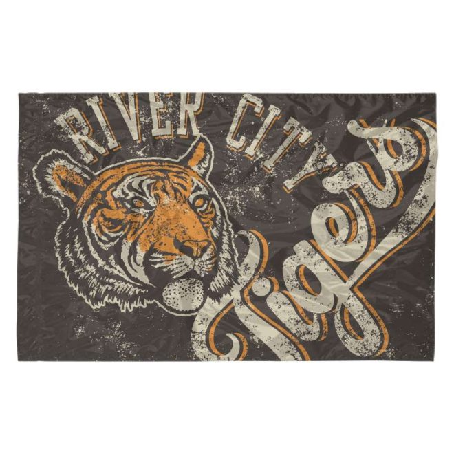 custom black and orange tigers printed spirit flag