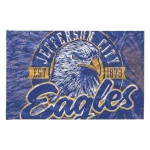 custom blue and yellow eagles printed spirit flag