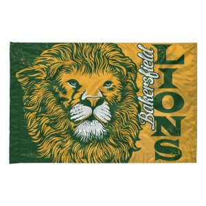 custom yellow and green lions printed spirit flag